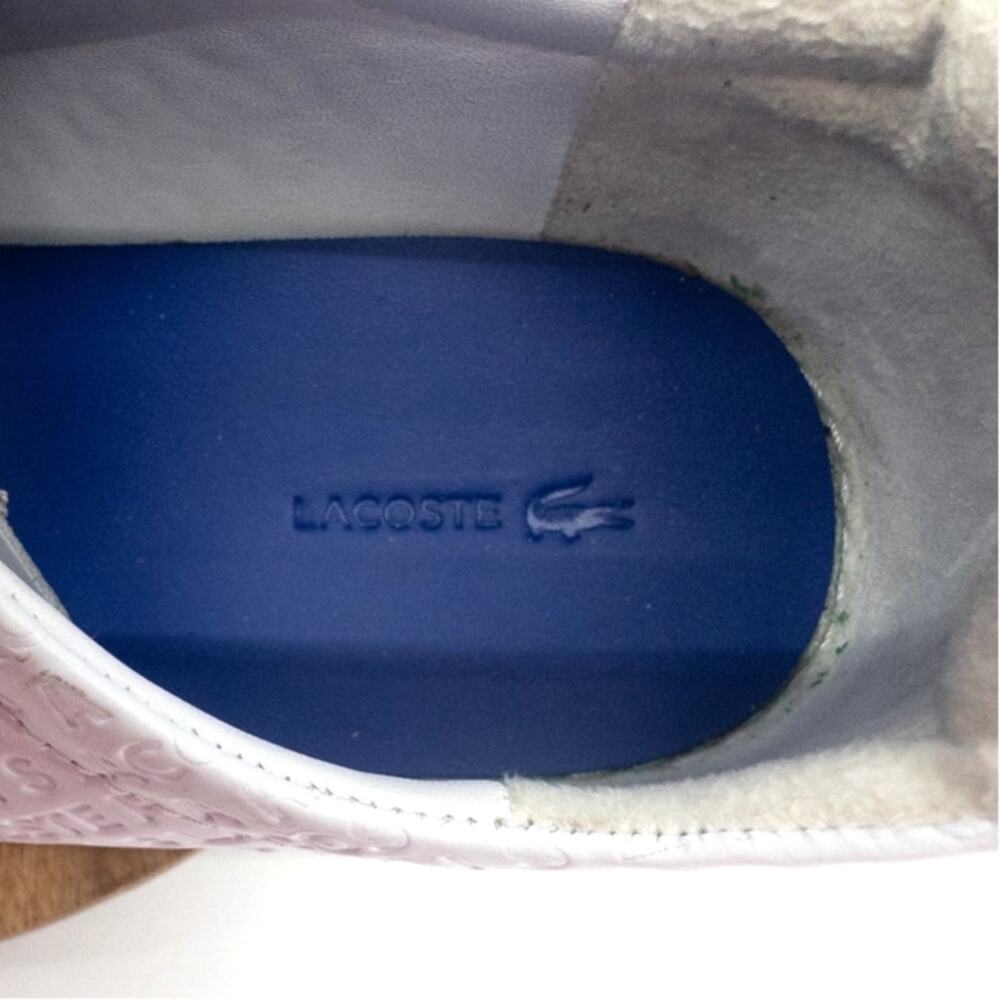 Lacoste Men's Carnaby EVO 119 2 U Sneaker Size 12 White Navy Leather Tennis - Picture 10 of 11